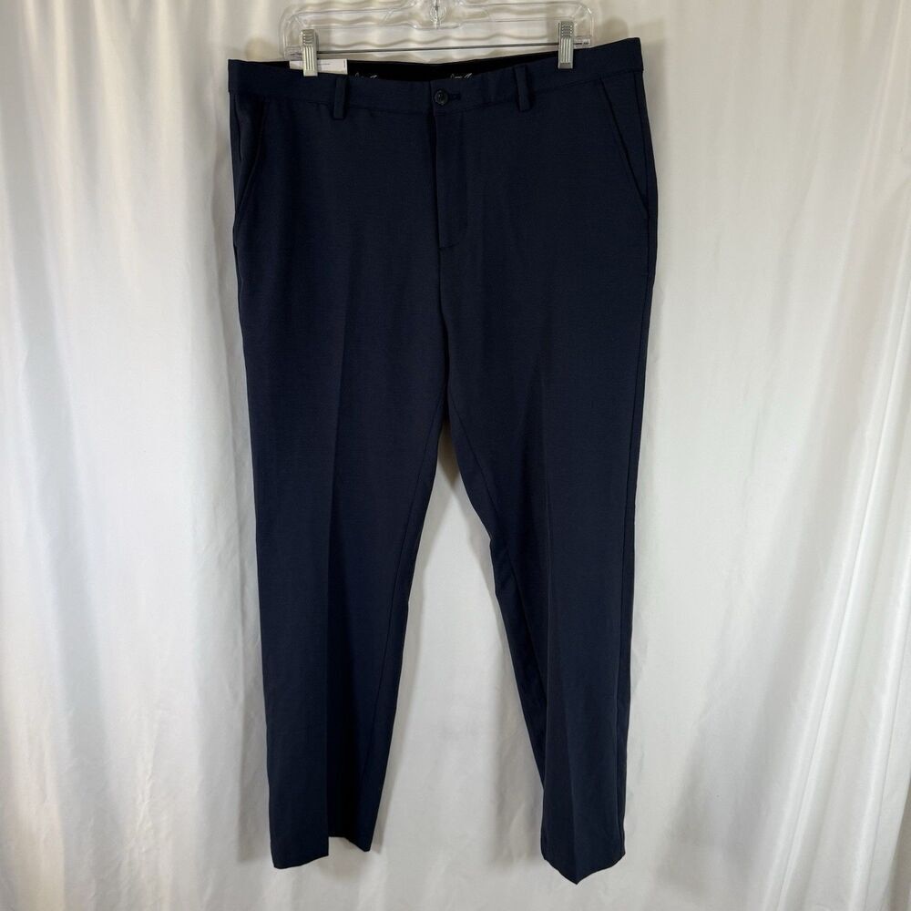 New Greg Norman Golf Pants Men's 36x30 Navy Blue Flat Front Pockets Golf
